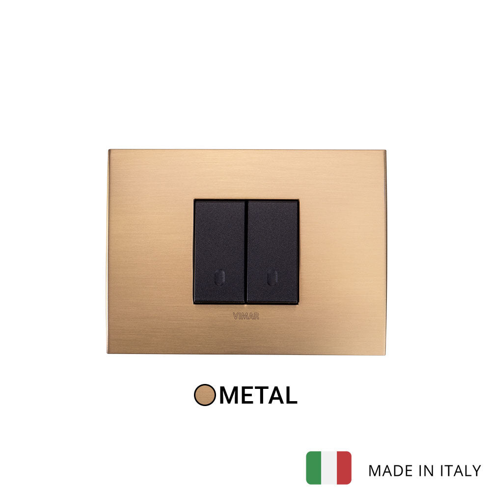 Vimar Arke Metal 2 Gang switch - Brushed Brass - 16A - PHOTO 3