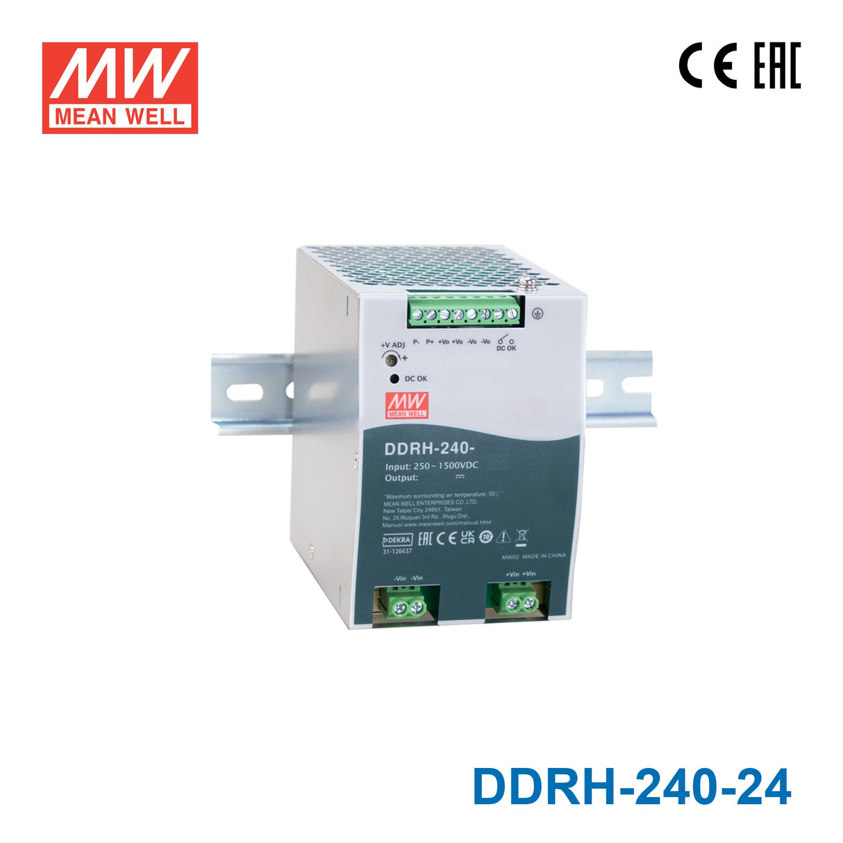 Mean Well DDRH-240-24 Ultra Wide Input DC-DC Converter, 240W 24V 10A