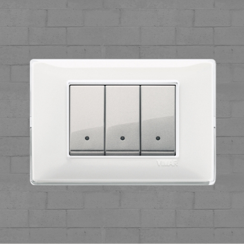 Vimar Plana Plastic 3 Gang Switch - Reflex Snow - 16A - PHOTO 7