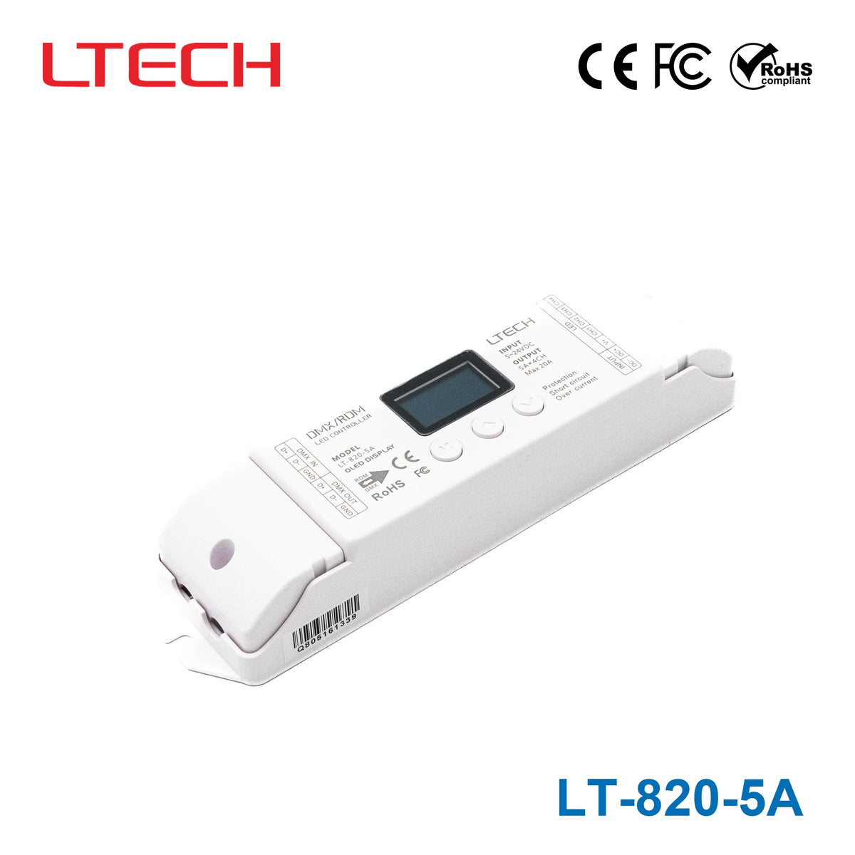 Ltech LT-820-5A Constant Voltage Decoder - DMX