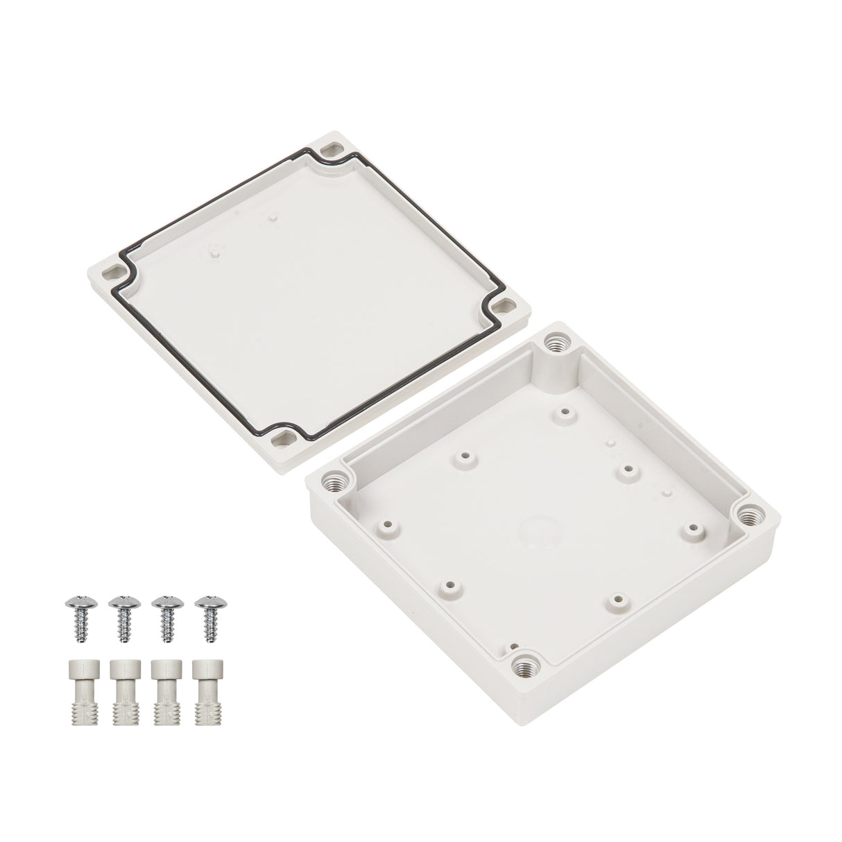 Boxco M-Series 130x130x35mm Plastic Enclosure, IP67, IK08, ABS, Grey Cover, Screw Type - PHOTO 3