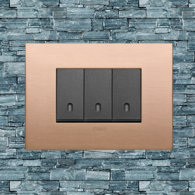Vimar Arke Metal 3 Gang switch - Brushed Copper - 16A - PHOTO 2
