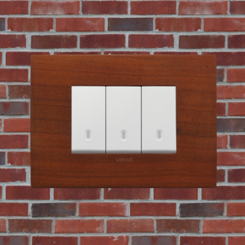 Vimar Arke Wood 3 Gang switch - Cherry Wood - 16A - PHOTO 4