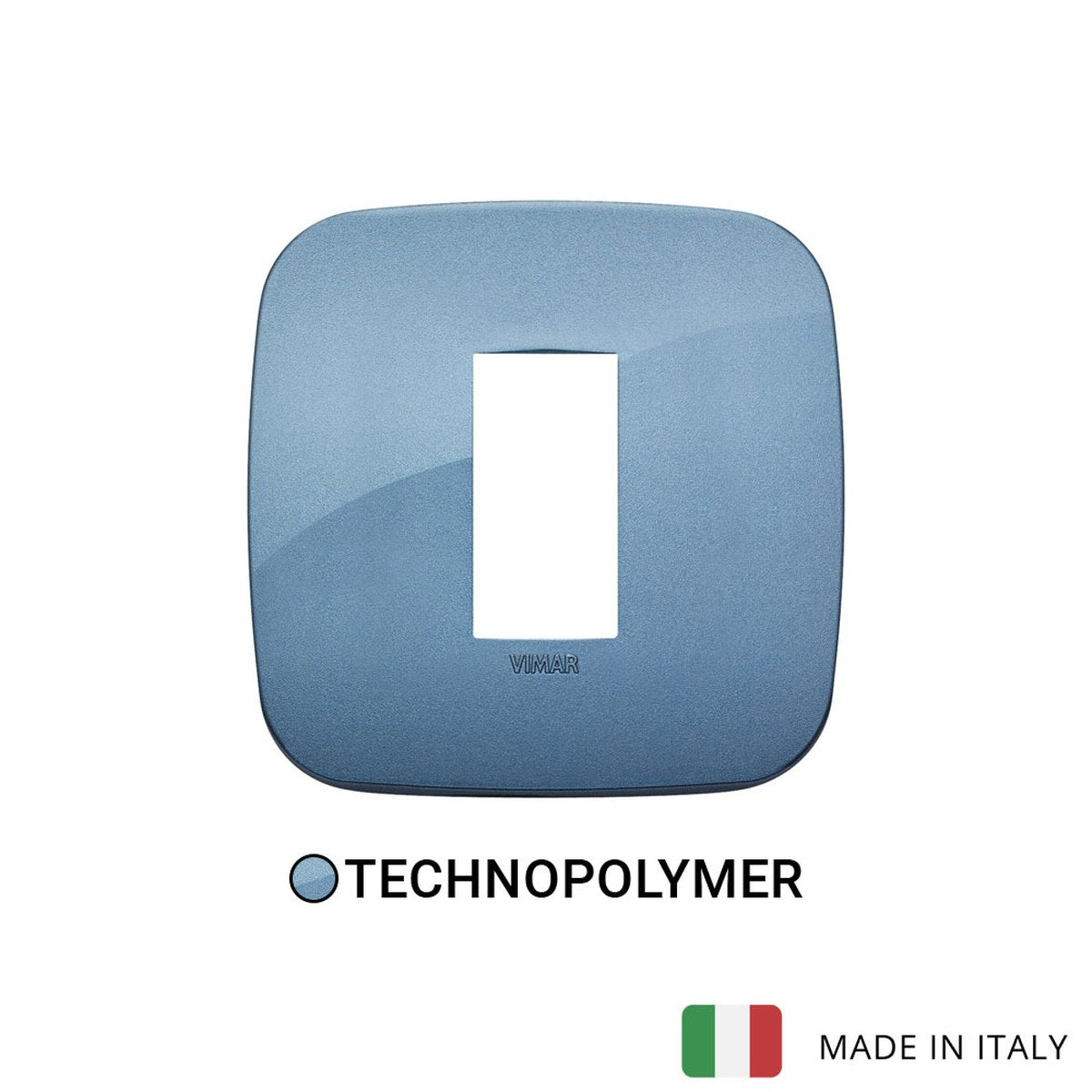 Vimar Arke Round Plate 1M Technopolymer Blue