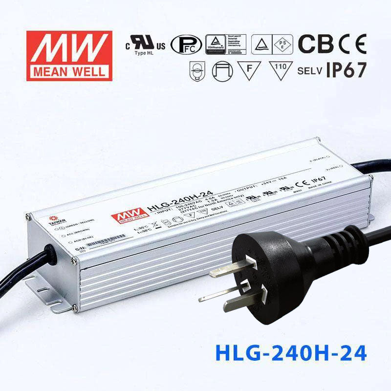 Mean Well S-HLG-240H-24 Power Supply 240W 24V with AU/NZ plug 10A