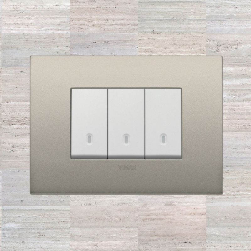 Vimar Arke Metal 3 Gang switch - Matt Champagne - 16A - PHOTO 2