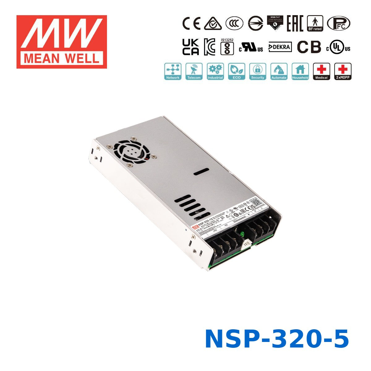 Mean Well 300W High Reliable Multi-Industries Power Supply 5V 60A