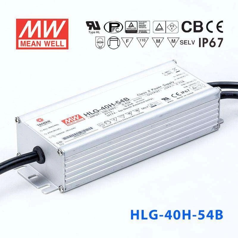 Mean Well HLG-40H-54B Power Supply 40W 54V - Dimmable 750mA