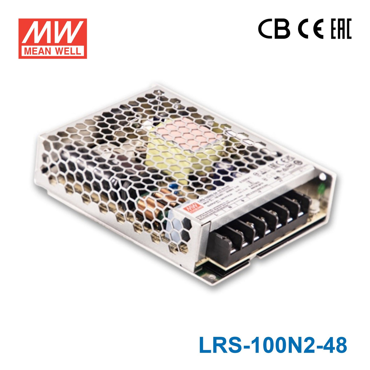 Mean Well LRS-100N2-48 Single Output High Peak Power Supply 102W 48V, 2 Times Peak Power 2.1A
