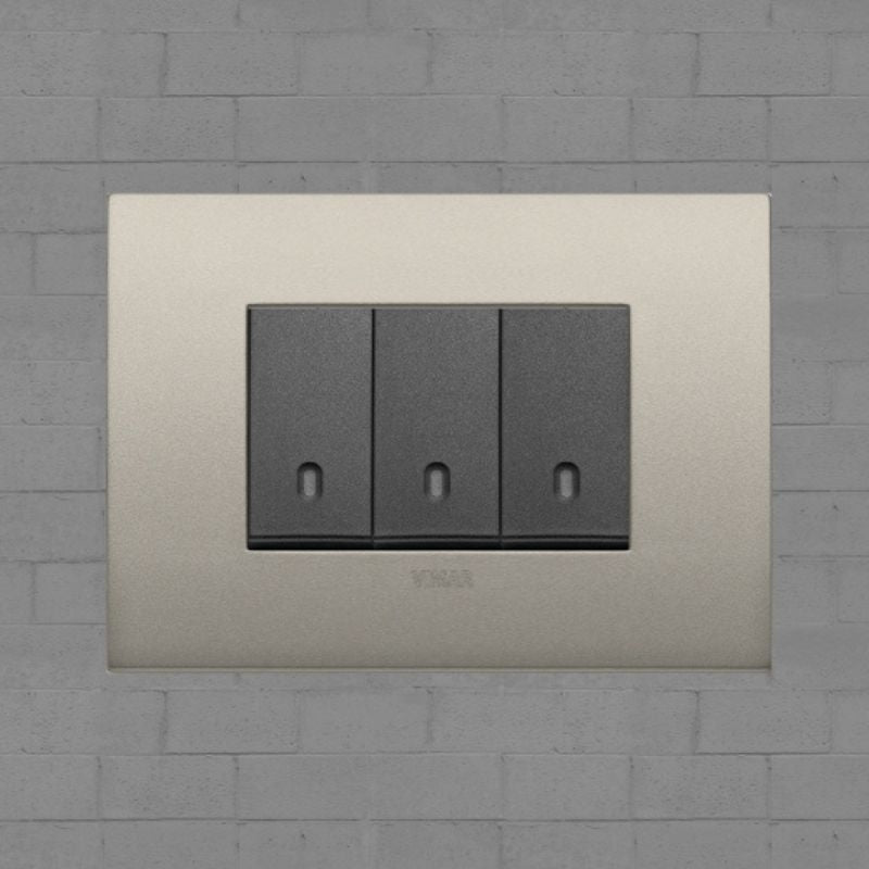 Vimar Arke Metal 3 Gang switch - Matt Champagne - 16A - PHOTO 4