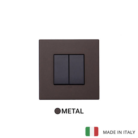 Vimar Eikon Metal 2 Gang Switch - Dark Bronze - 16A