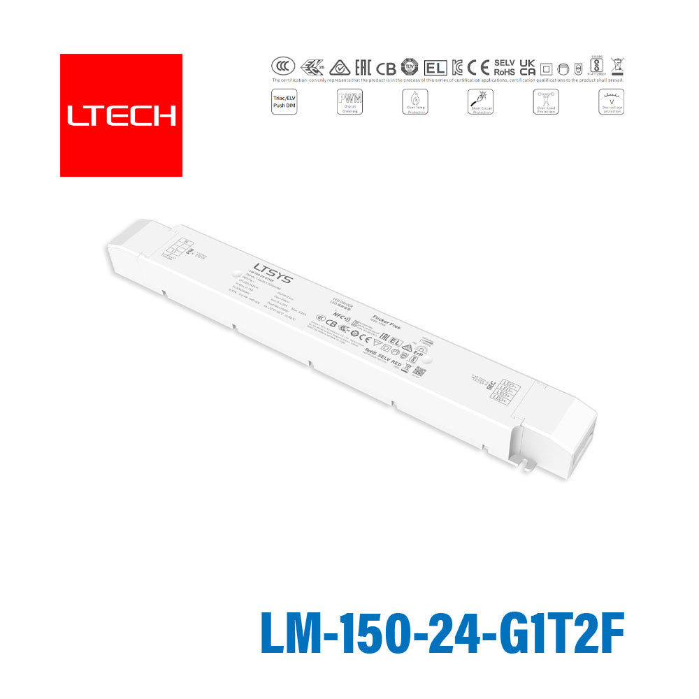 LTECH LM-150-24-G1T2F CV Triac Dimmable Driver 150W 24V with NFC Setting 6.25A