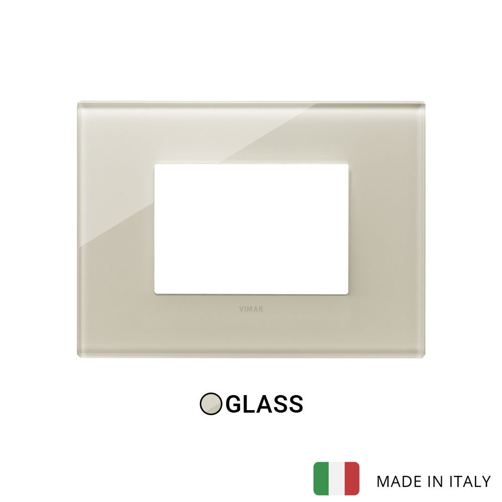 Vimar Eikon Exe Plate 3M Glass Canvas White