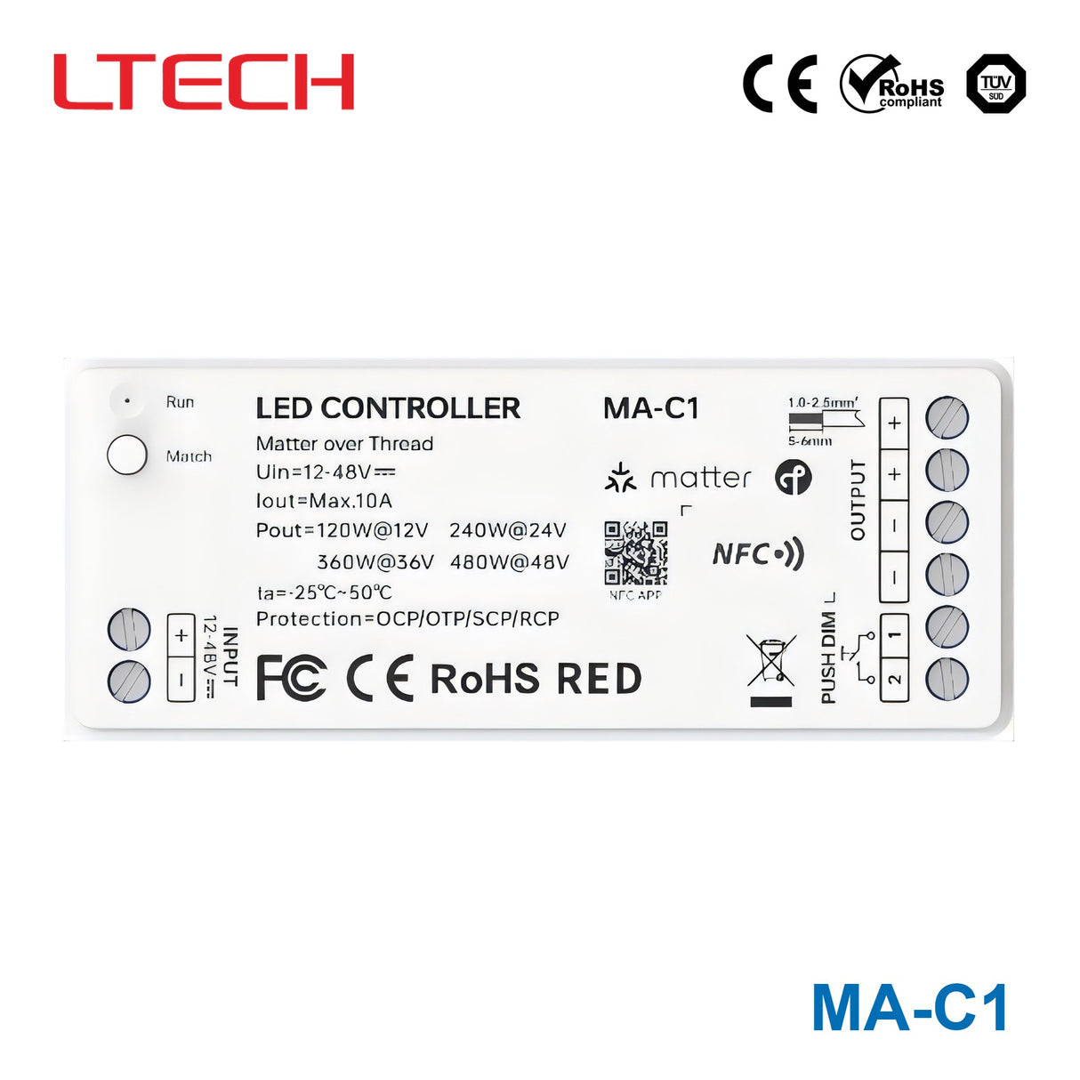Ltech MA-C1 480W Bluetooth LED Controller