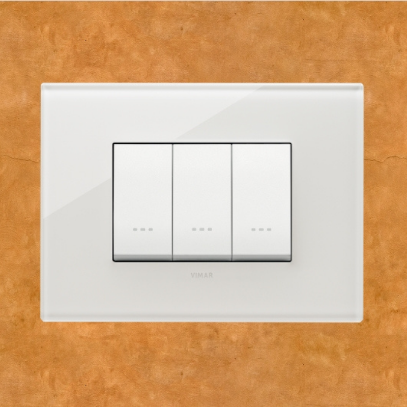 Vimar Eikon Glass 3 Gang Switch - Milky White - 16A - PHOTO 8