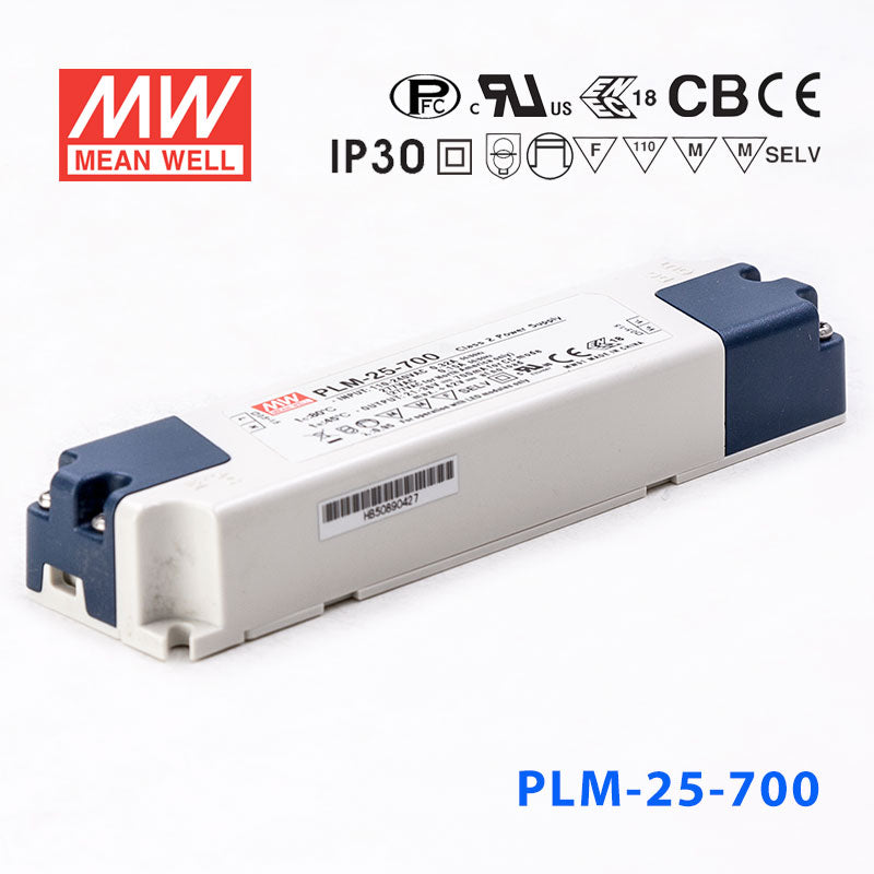 Mean Well PLM-25E-700, 700mA Constant Current with PFC - Terminal Block