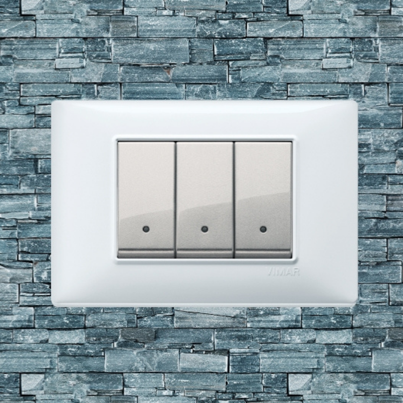 Vimar Plana Plastic 3 Gang Switch - White - 16A - PHOTO 18