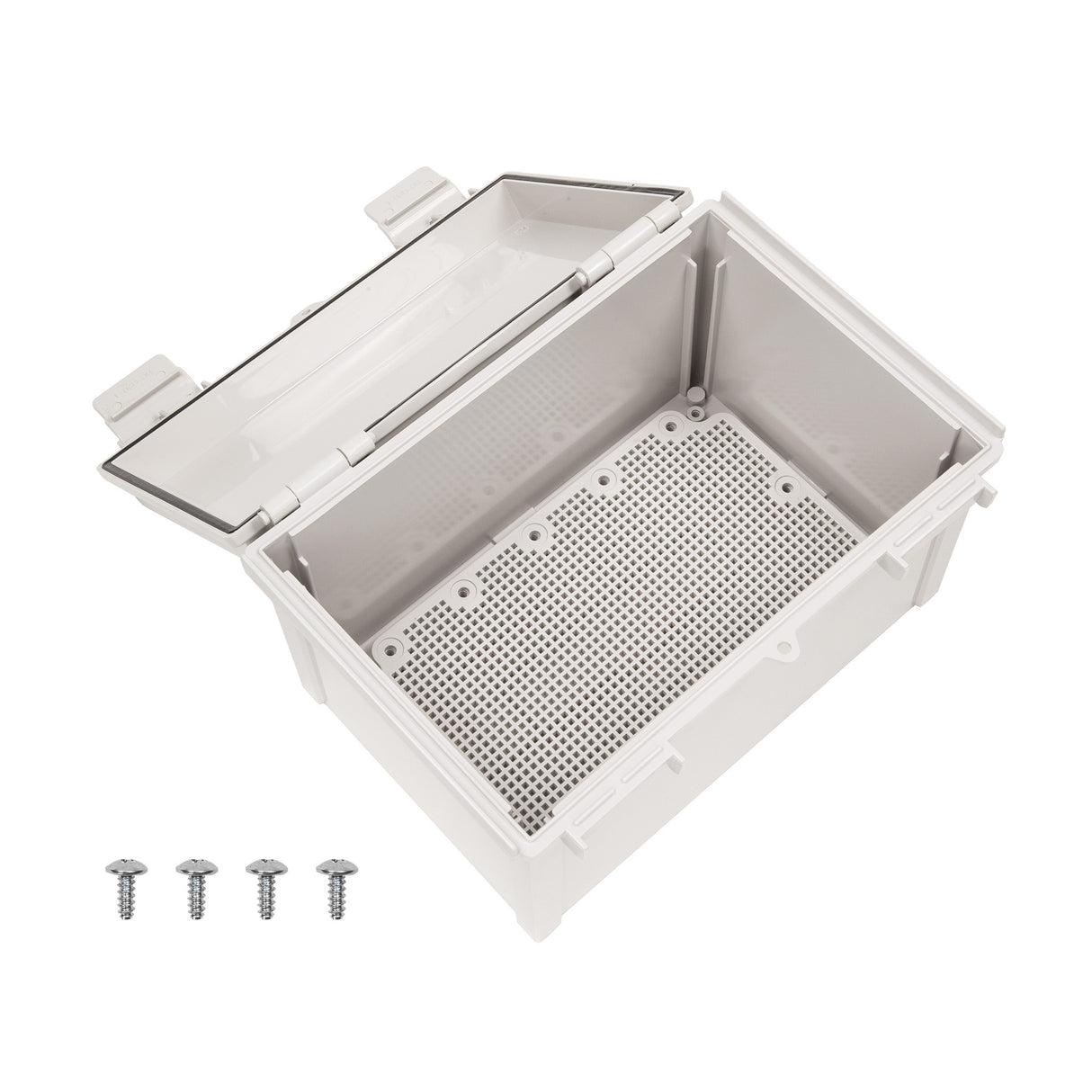 Boxco Q-Series 200x300x180mm Plastic Enclosure, IP67, IK08, ABS, Grey Cover, Hinge Type with Plate - PHOTO 2