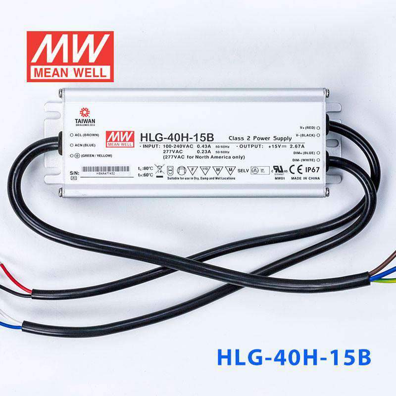 Mean Well HLG-40H-15B Power Supply 40W 15V - Dimmable 2.67A - PHOTO 2