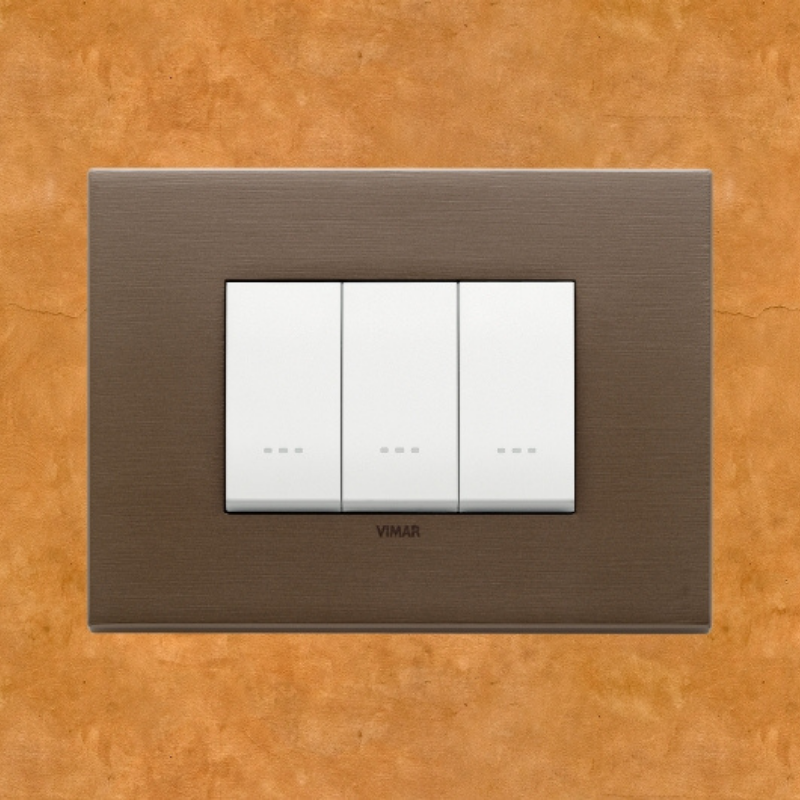 Vimar Eikon Metal 3 Gang Switch - Dark Bronze - 16A - PHOTO 10