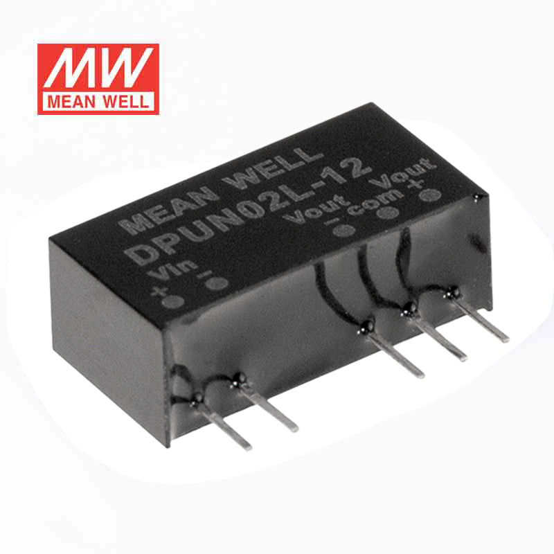 Mean Well DPUN02L-05 DC-DC Converter - 2W - 4.5~5.5V in ±5V out 200mA