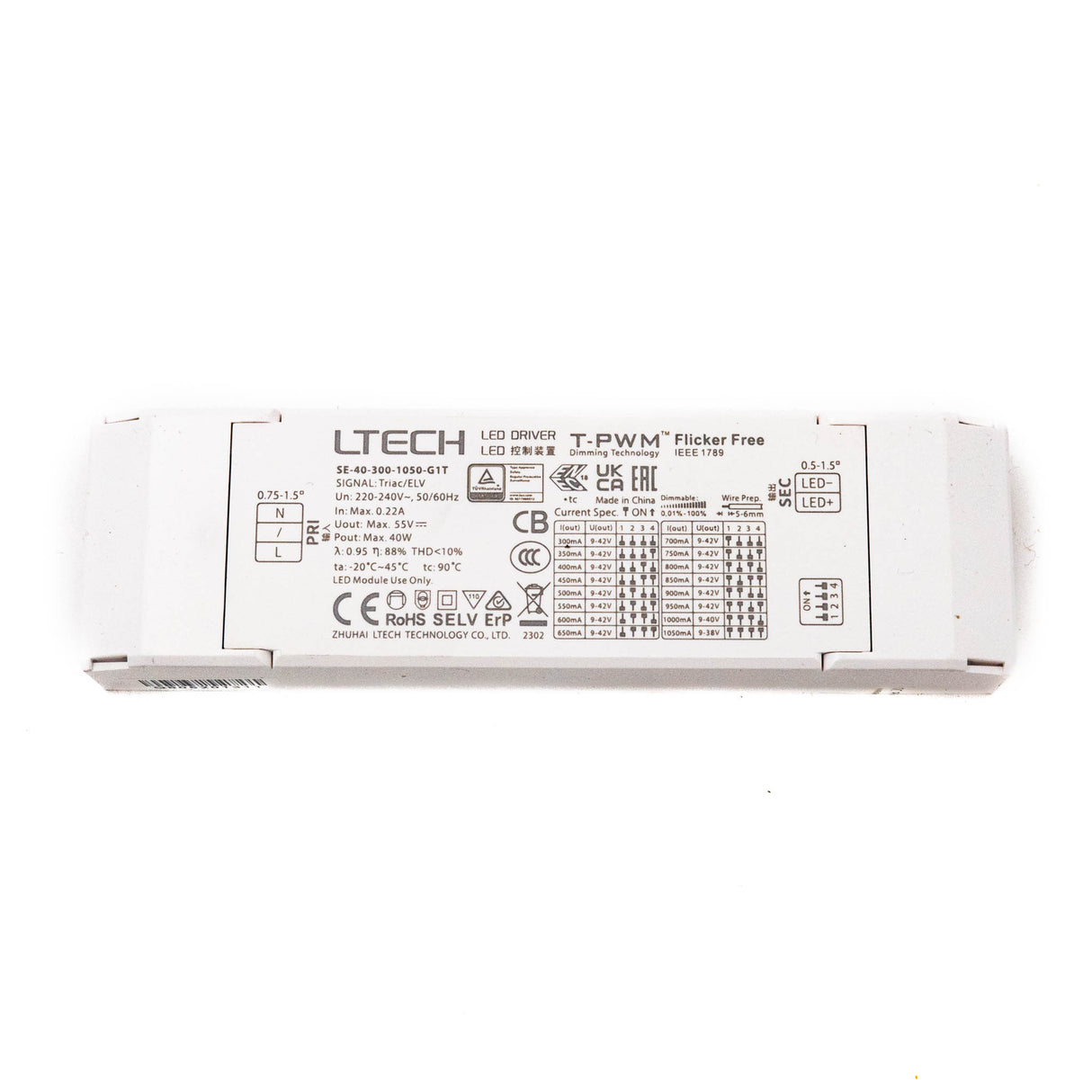 LTECH SE-40-300-1050-G1T 40W 300mA ~ 1050mA CC Triac LED Driver - PHOTO 4
