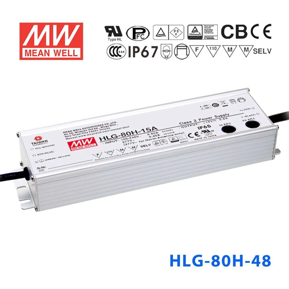 Mean Well HLG-80H-48 Power Supply 80W 48V
