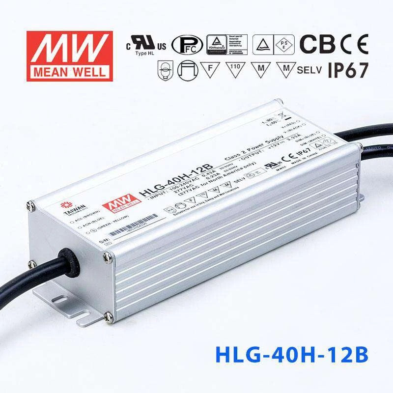 Mean Well HLG-40H-12B Power Supply 40W 12V - Dimmable