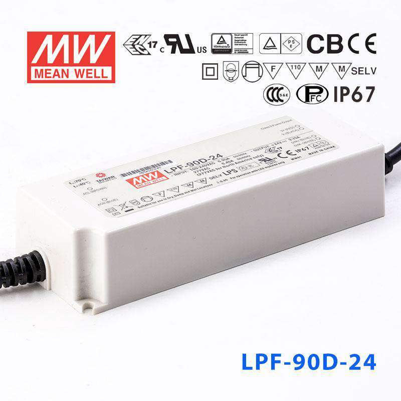 Mean Well LPF-90D-24 Power Supply 90W 24V - Dimmable 3.75A