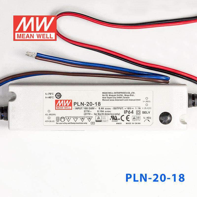 Mean Well PLN-20-18 Power Supply 20W 18V - IP64 1.1A - PHOTO 2