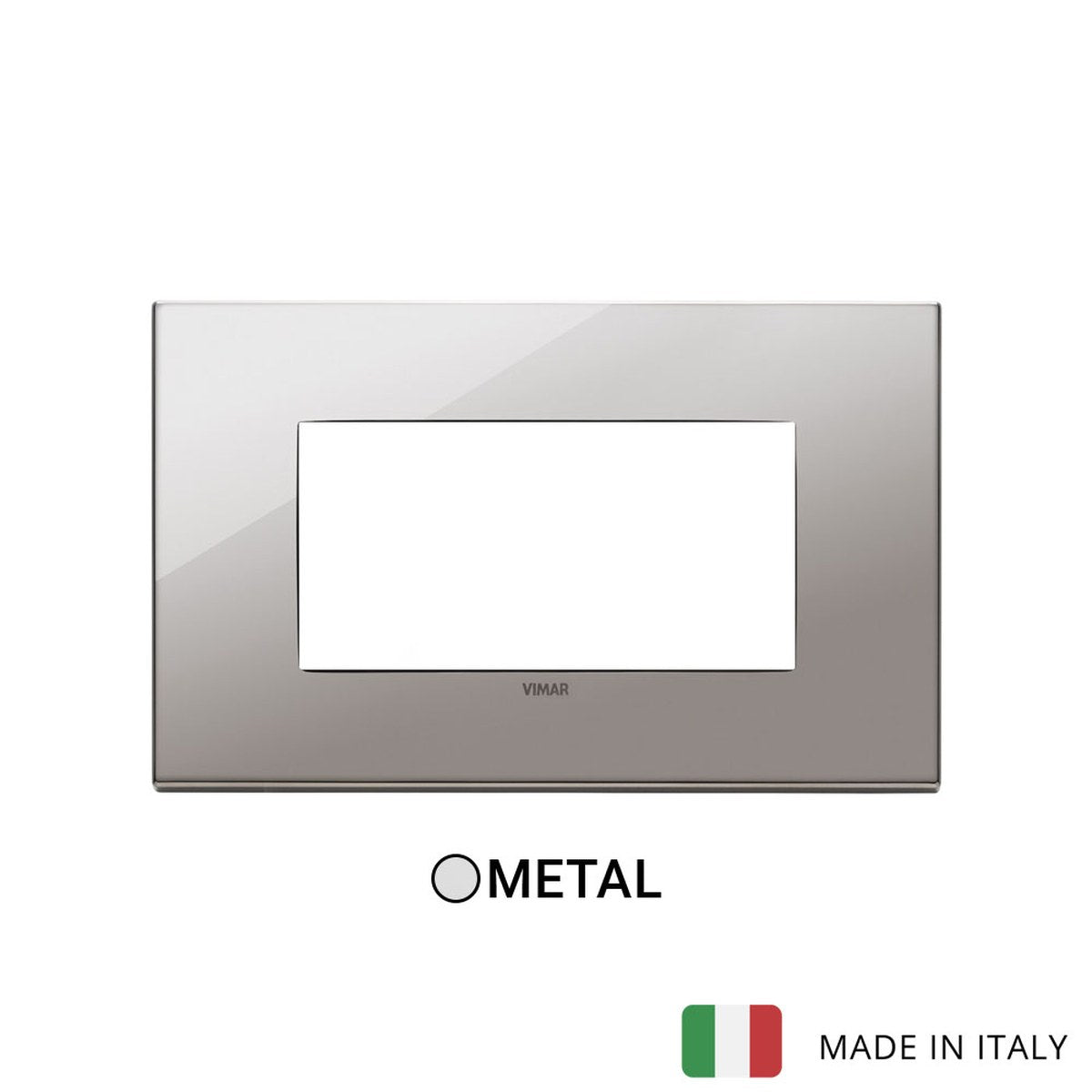 Vimar Eikon Exe Plate 4M Metal Black Chrome
