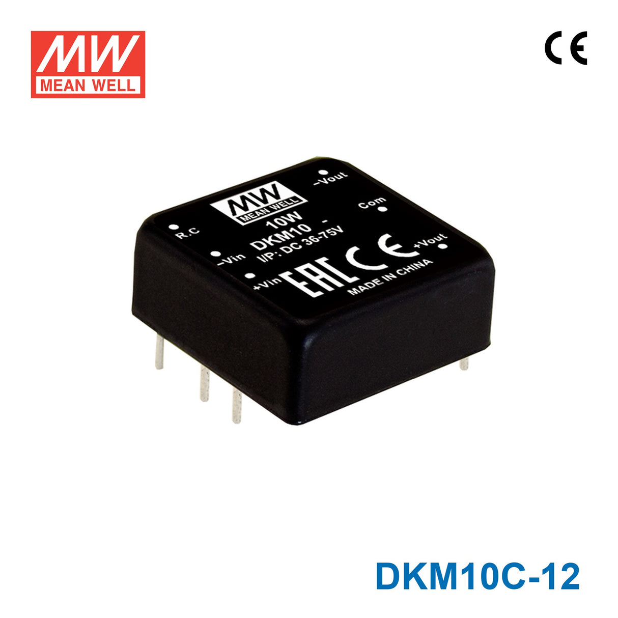 Mean Well DKM10C-12 DC-DC Converter - 10W - 36~75V in ±12V out 416mA