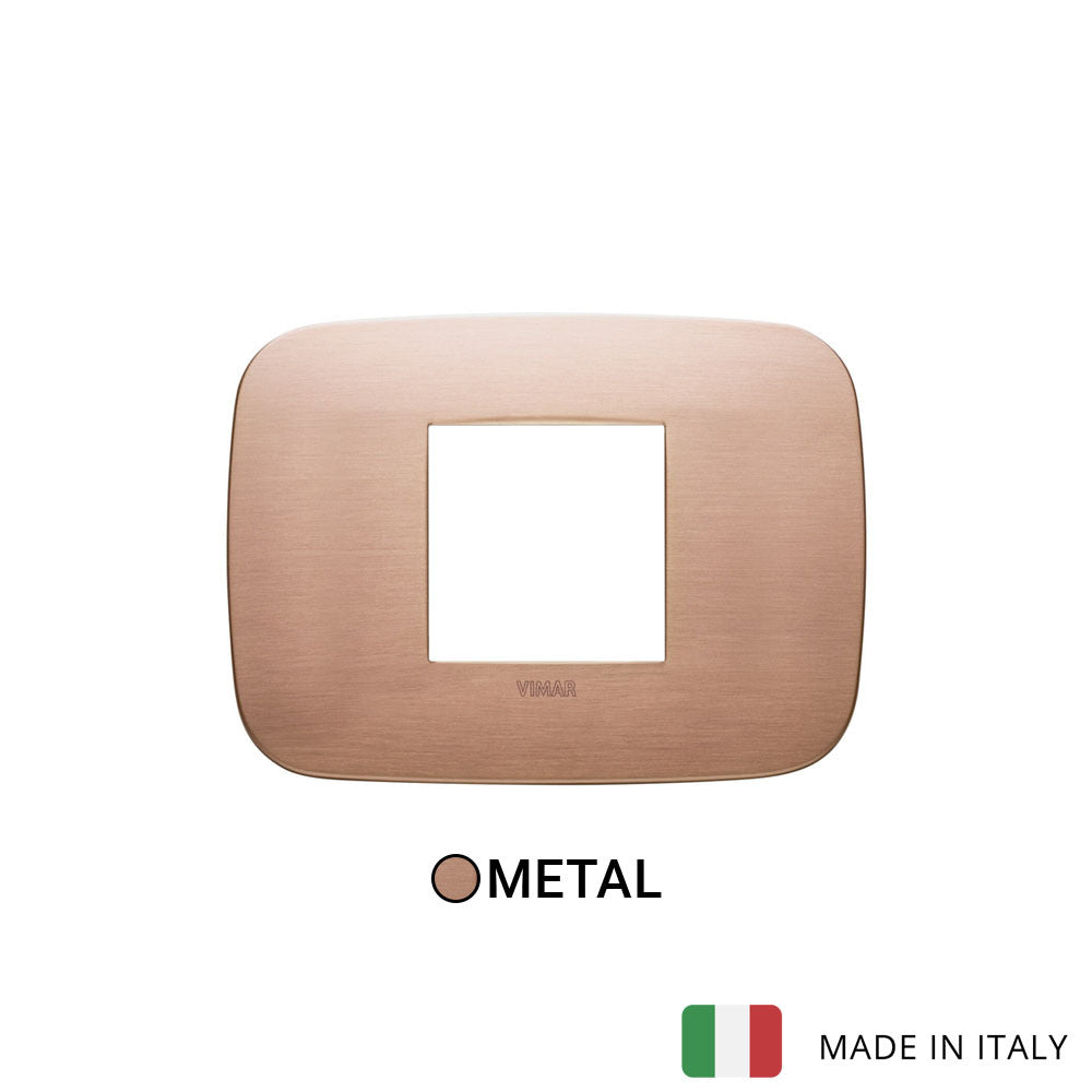 Vimar Arke Round Plate 2centrM Metal Brushed Copper