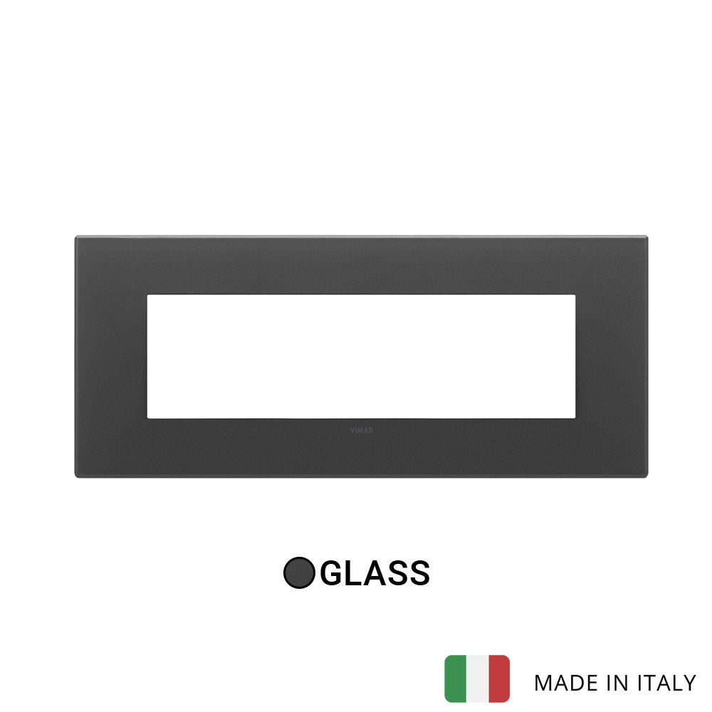 Vimar Eikon Exe Plate 7M Glass Satin Black