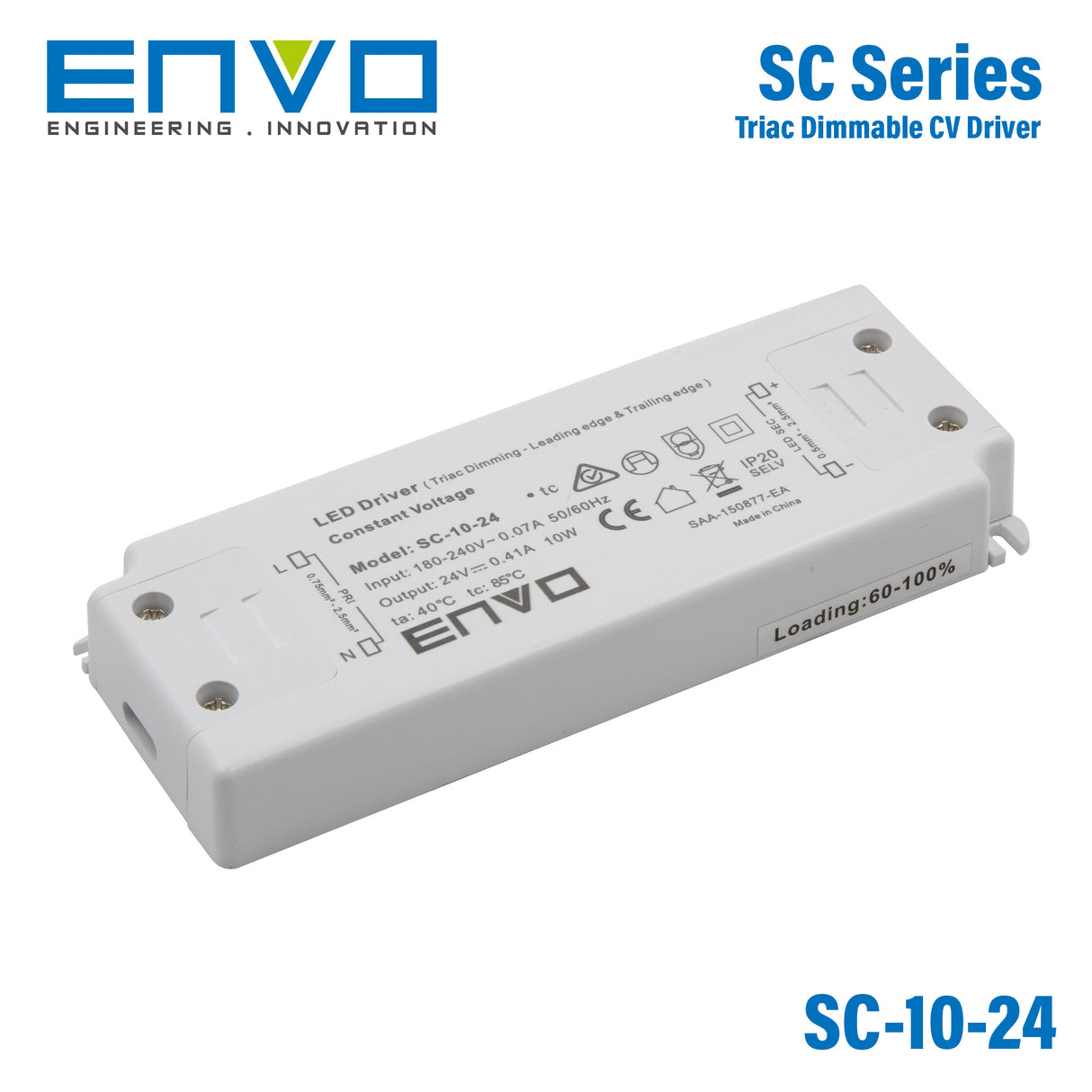 Envo SC-10-24 Power Supply 10W 24V - Triac dimmable