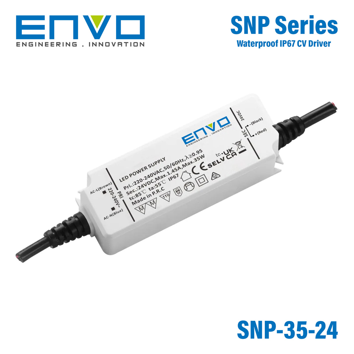 Envo EV-SNP-35-24 LED Driver 35W 24V Waterproof IP67 1.45A