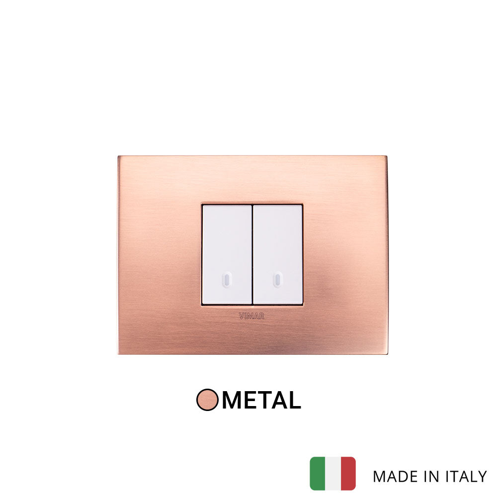 Vimar Arke Metal 2 Gang switch - Brushed Copper - 16A