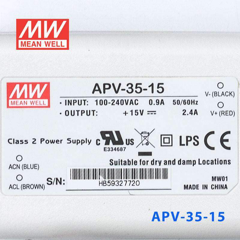 Mean Well APV-35-15 Power Supply 36W 15V 2.4A - PHOTO 3