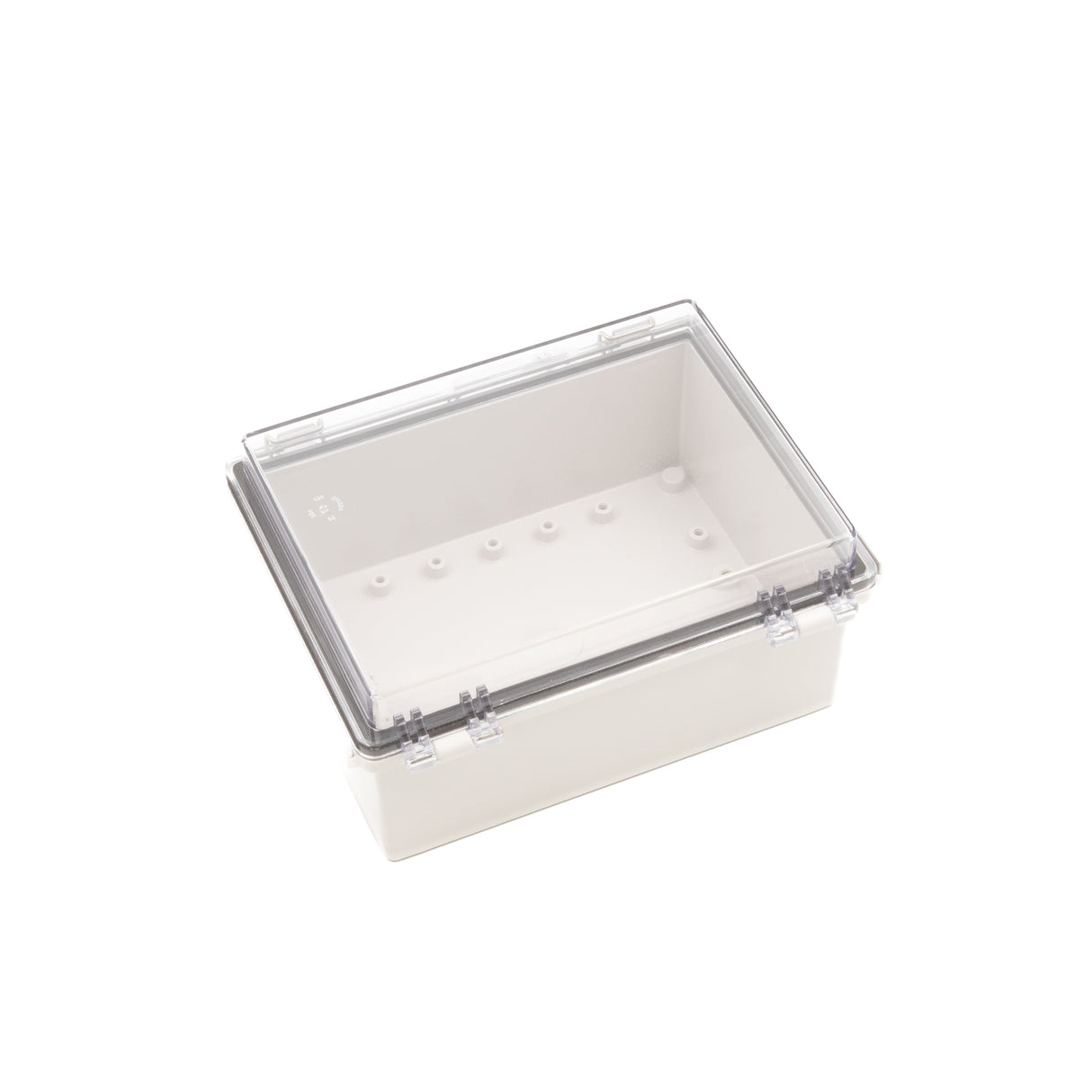 Boxco P-Series 160x210x100mm Plastic Enclosure, IP67, IK08, ABS, Transparent Cover, Molded Hinge and Latch Type - PHOTO 1