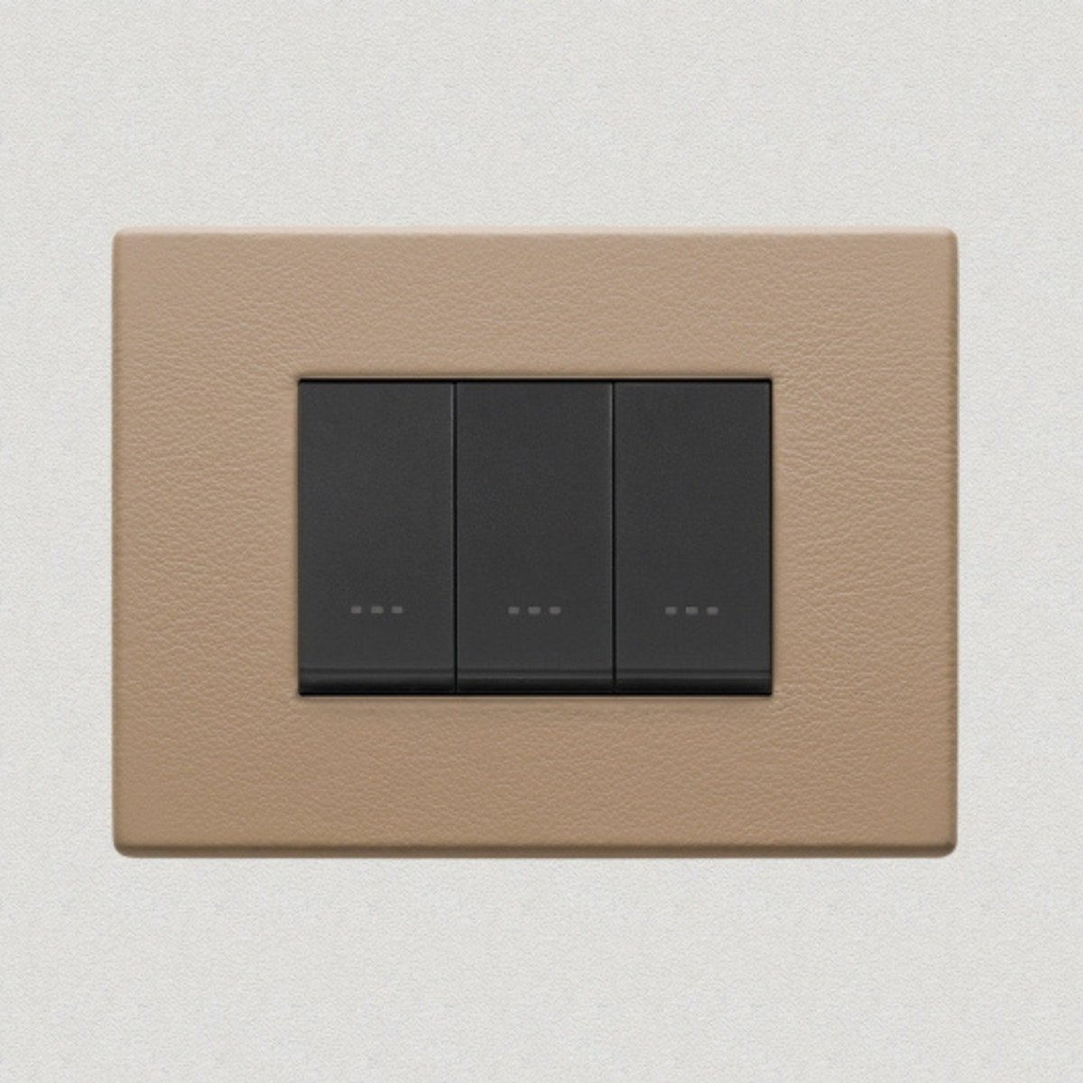 Vimar Eikon Leather 3 Gang Switch - Brushed Black - 16A - PHOTO 3