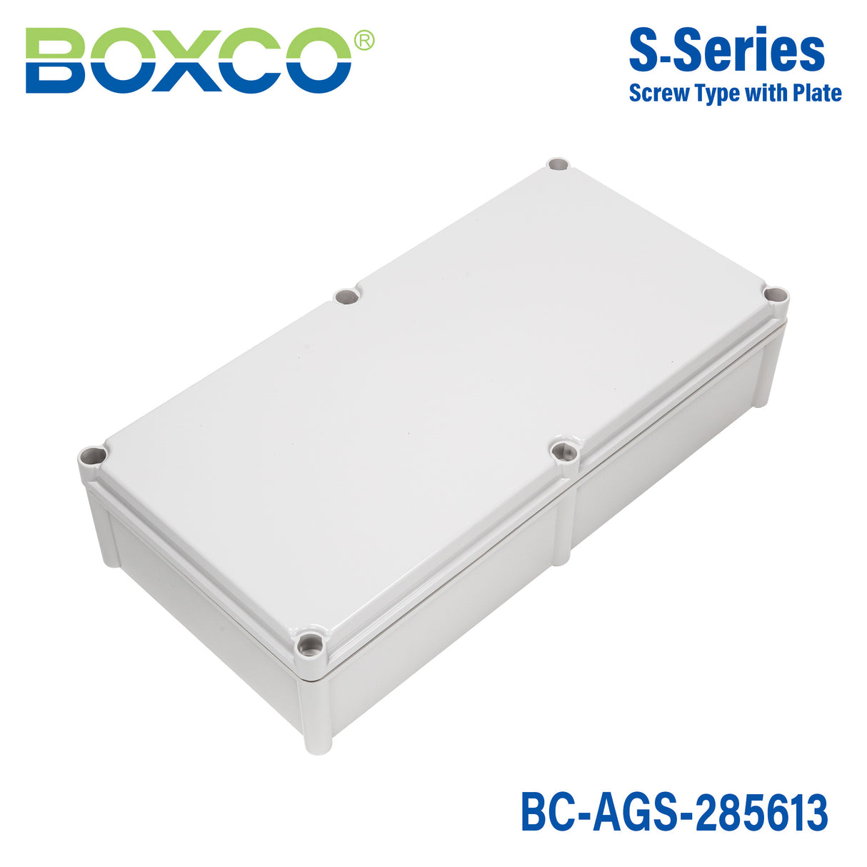 Boxco S-Series 280x560x130mm Plastic Enclosure, IP67, IK08, ABS, Grey Cover, Screw Type
