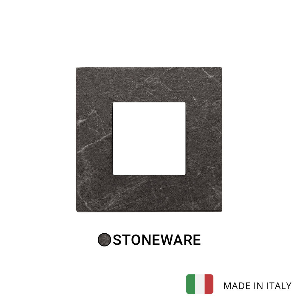 Vimar Eikon Plate 2M Marbl.Stoneware Black Marquina - Square