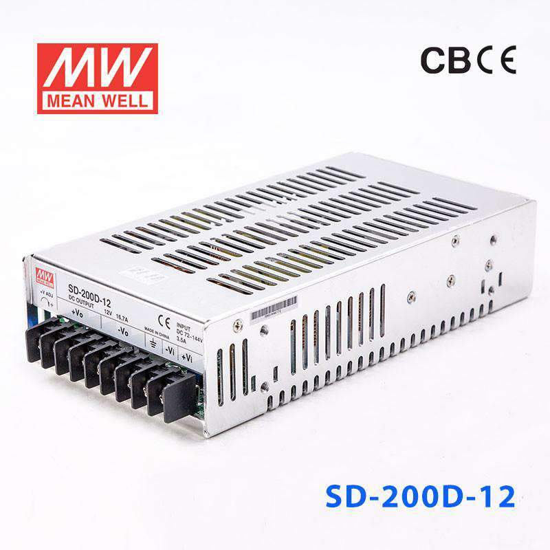 Mean Well SD-200D-12 DC-DC Converter - 200.4W - 72~144V in 12V out 16.7A