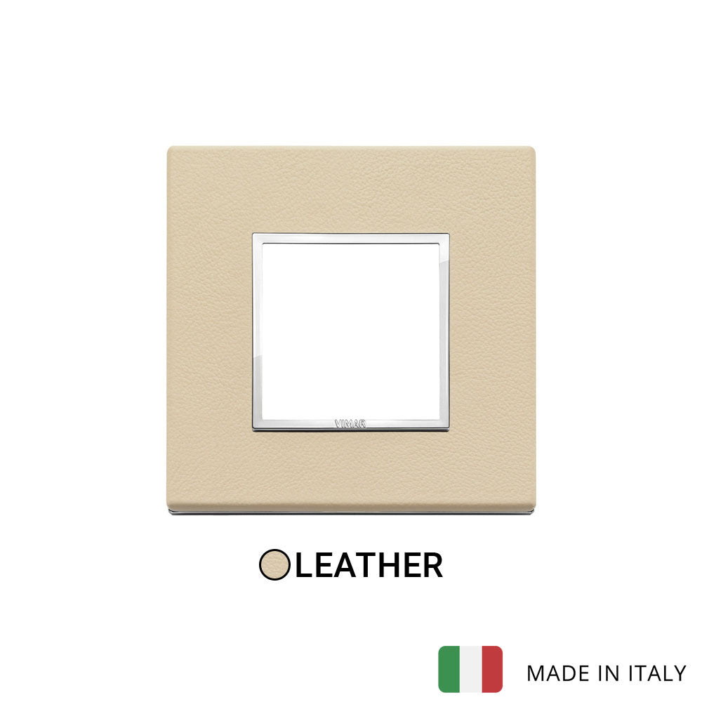 Vimar Eikon Evo Plate 2M Leather Cream - Square