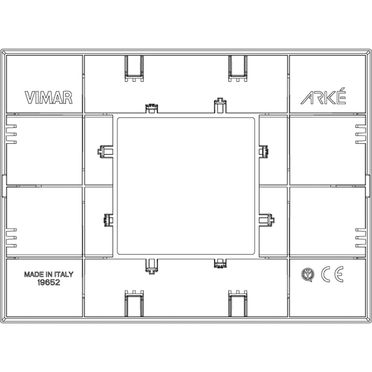 Vimar Arke Classic Plate 2centrM Technopolymer Matt Gold - PHOTO 2