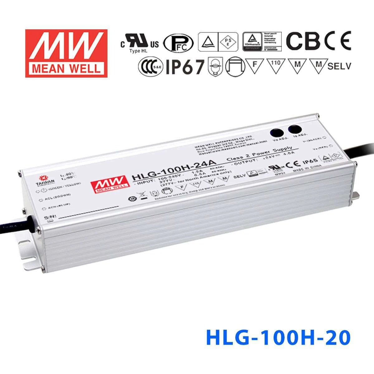 Mean Well HLG-100H-20 Power Supply 100W 20V 4.8A