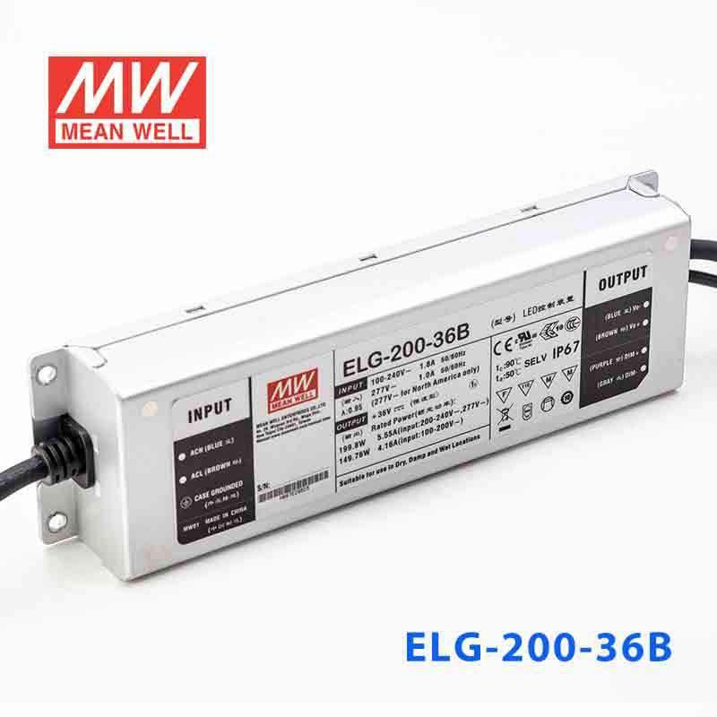 Mean Well ELG-200-36B Power Supply 200W 36V - Dimmable 5.55A - PHOTO 1