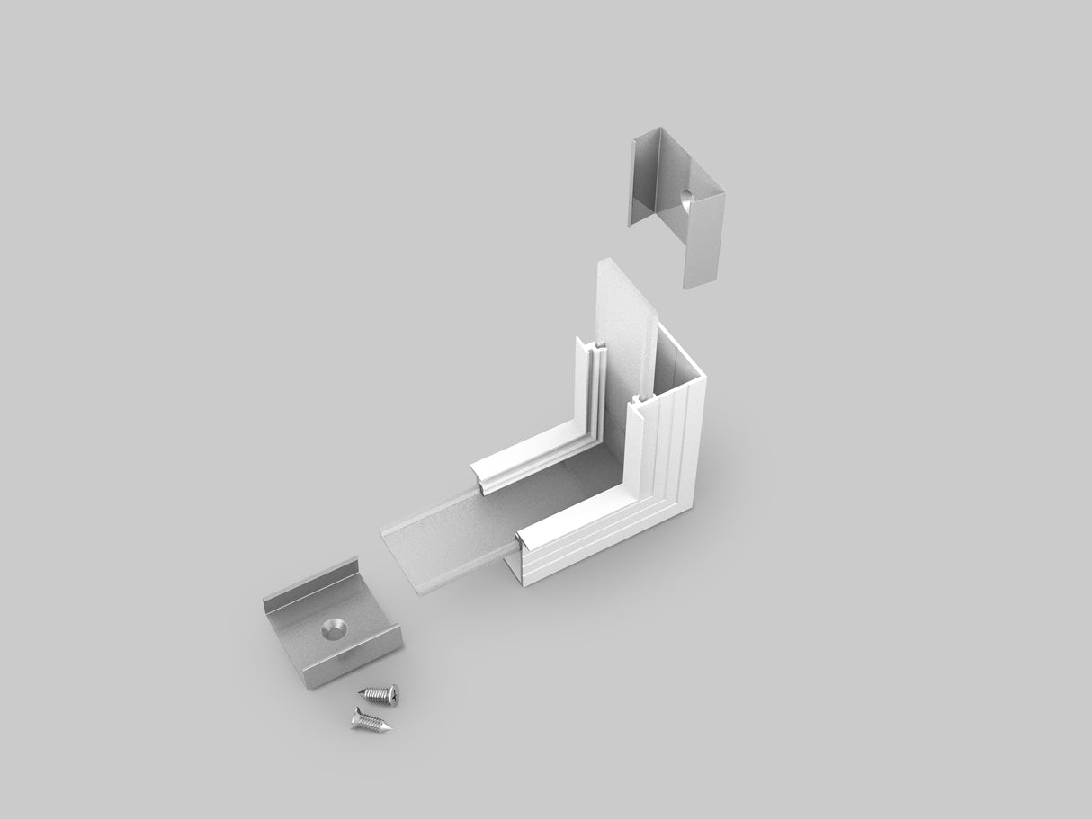 Archilight Alumnium Corner Joiner for DECORUS IN - 30mm Width - 90 Degree - White - Bent