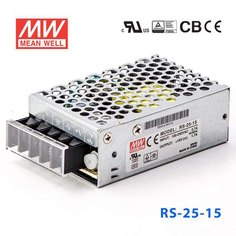 Mean Well RS-25-15 Power Supply 25W 15V 1.7A