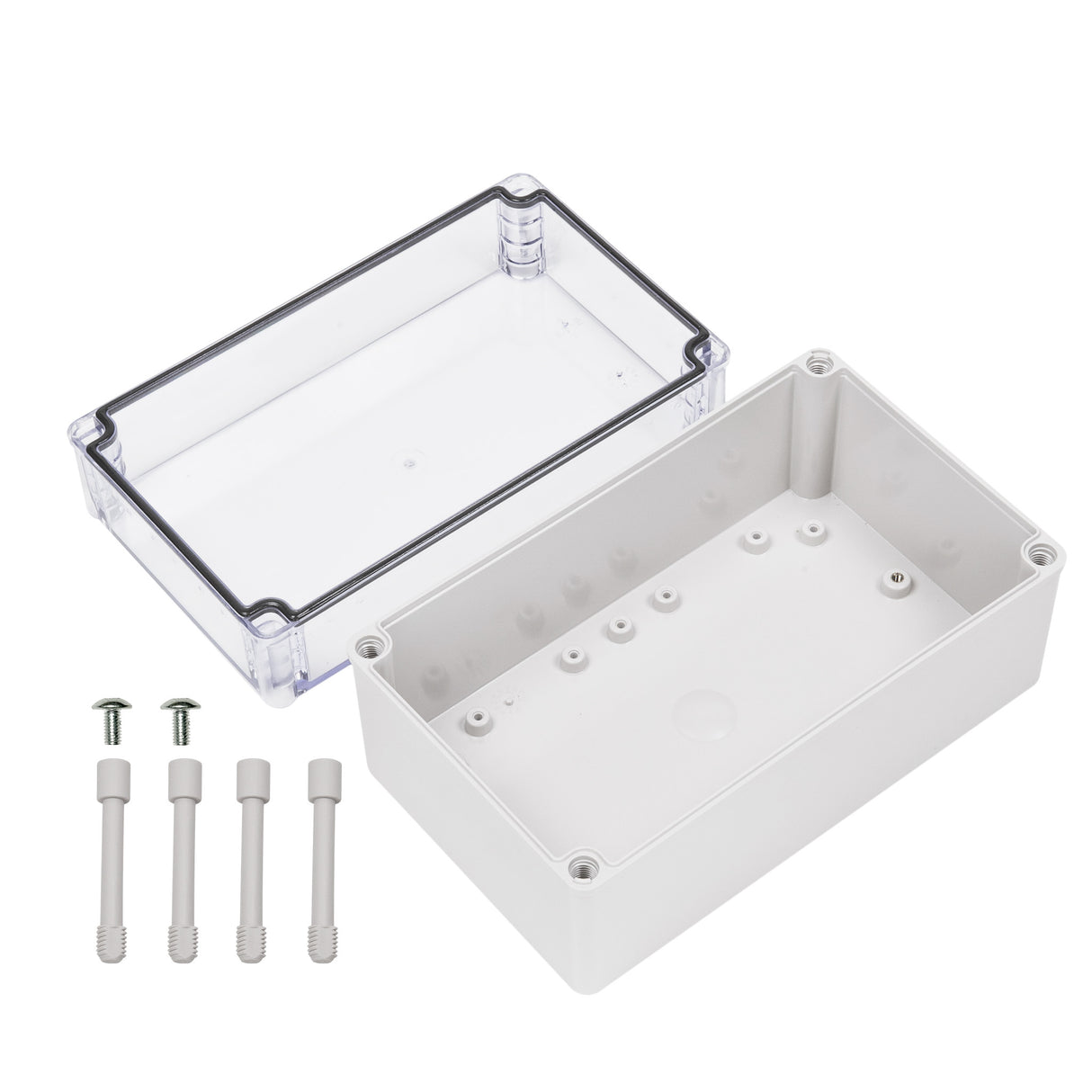 Boxco S-Series 150x250x130mm Plastic Enclosure, IP67, IK08, ABS, Transparent Cover, Screw Type - PHOTO 1